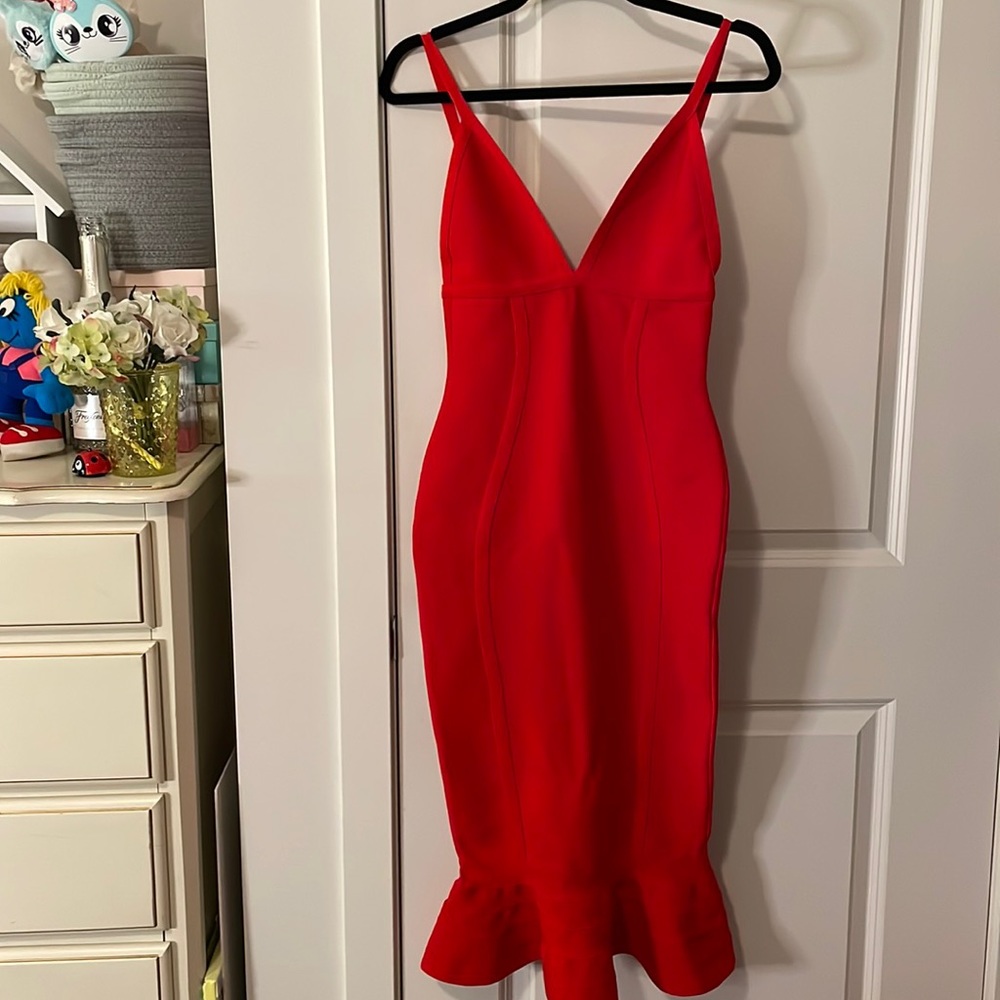True Red Mermaid Tail Dress